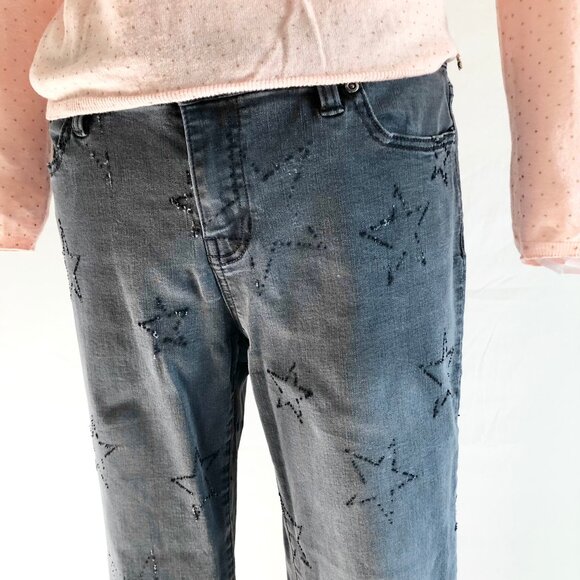 Retro Black Star Pattern Boyfriend Jeans - Picture 5 of 9